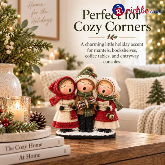 🎄 Vintage Christmas Carolers Figurine | Cozy 3-Person Tabletop Holiday Decor 🎶