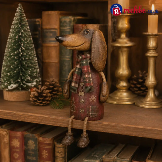 🏡Vintage Christmas Dachshund Shelf Sitter - Buy 1