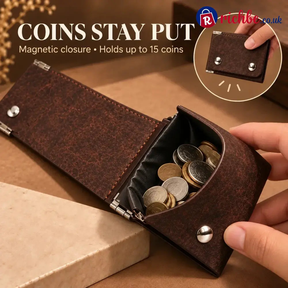 Vintage Compact Trifold Wallet with Quick-Access Coin Pocket