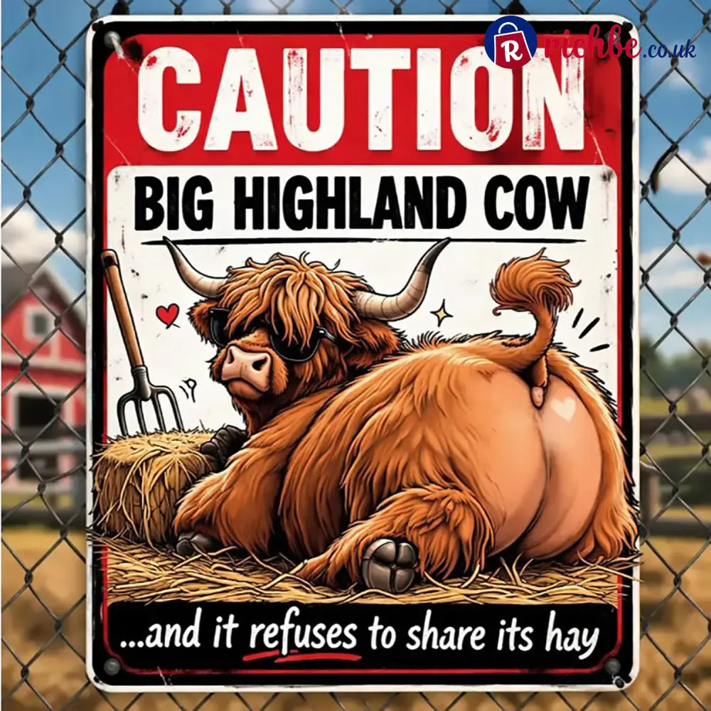 Vintage Highland Cow Tin Sign