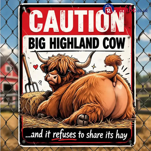 Vintage Highland Cow Tin Sign