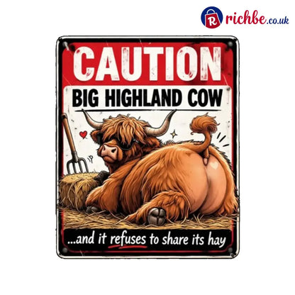 Vintage Highland Cow Tin Sign
