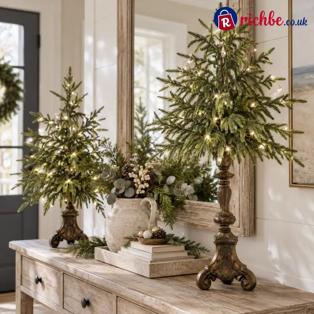 Vintage Lighted Norfolk Pine Trees