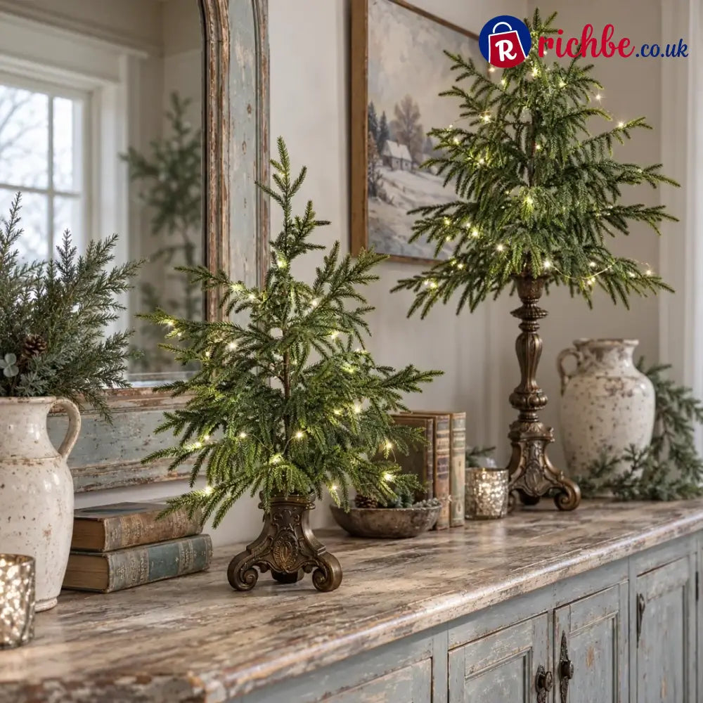 Vintage Lighted Norfolk Pine Trees