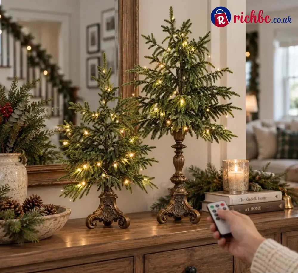 Vintage Lighted Norfolk Pine Trees - Large