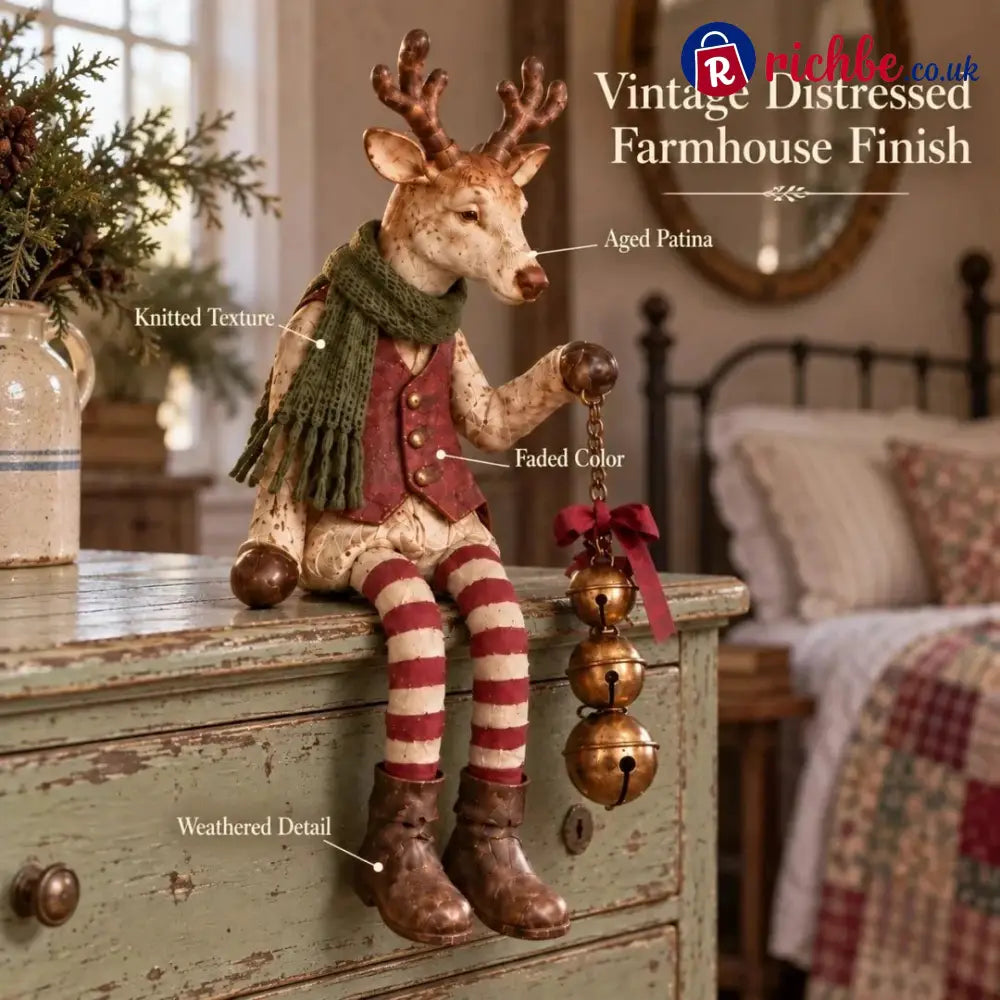 🤎Vintage Old Reindeer Shelf Sitter