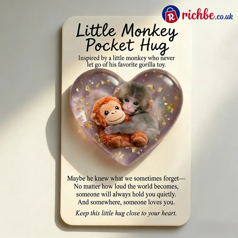 🐵💕Viral Punch Monkey Pocket Hug with Gift Card💌- Emotional Gift for Animal Lovers Family Friends Loved Ones🎁 - Buy 1