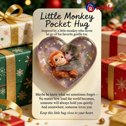🐵💕Viral Punch Monkey Pocket Hug with Gift Card💌- Emotional Gift for Animal Lovers Family Friends Loved Ones🎁 - 🎁Buy 3