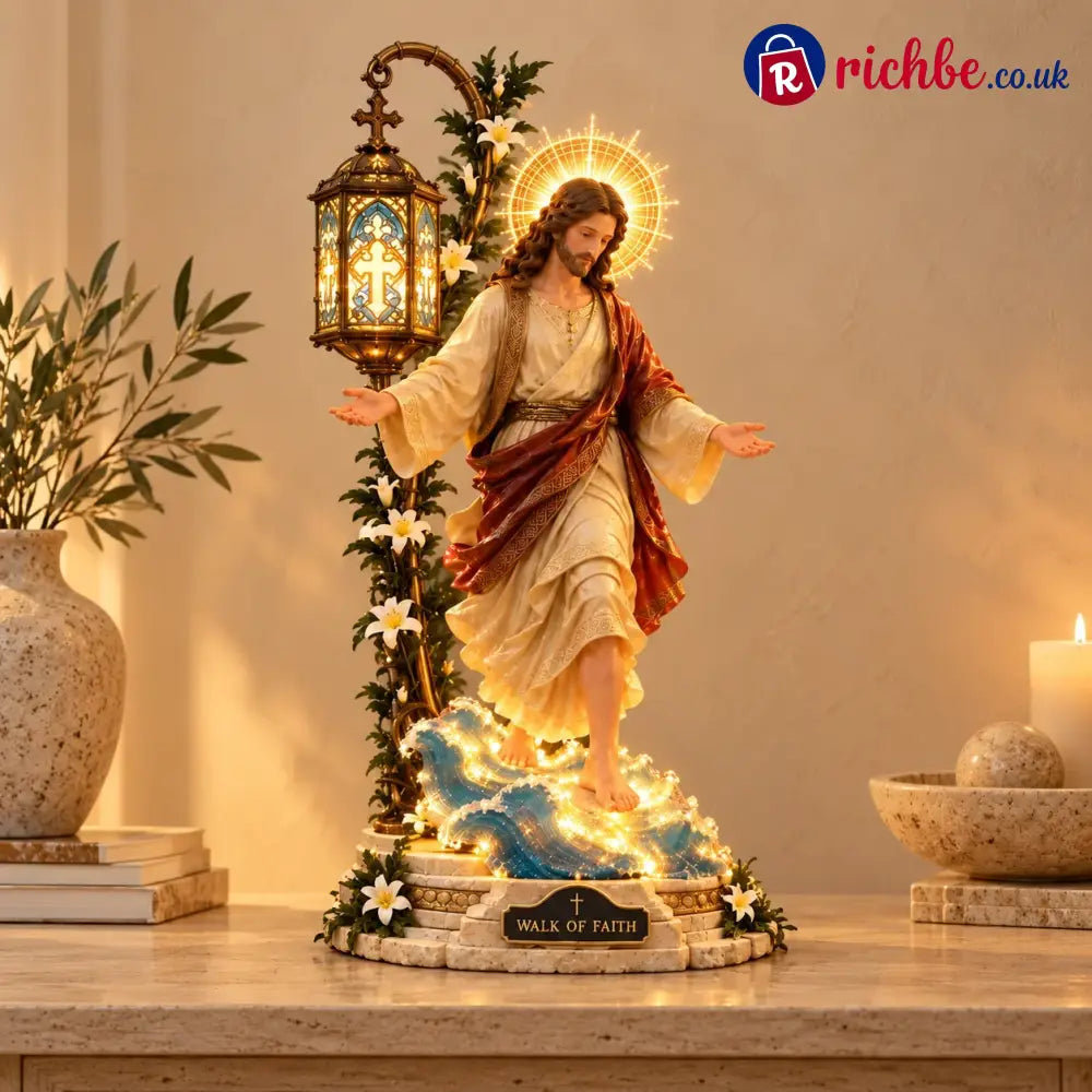 ✨Walk by Faith™ Illuminated Jesus Walking on Water Sculpture