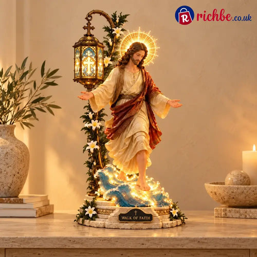 ✨Walk by Faith™ Illuminated Jesus Walking on Water Sculpture