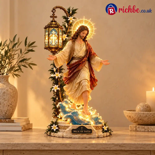 ✨Walk by Faith™ Illuminated Jesus Walking on Water Sculpture