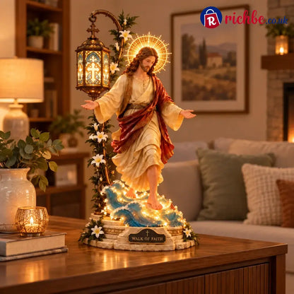 ✨Walk by Faith™ Illuminated Jesus Walking on Water Sculpture
