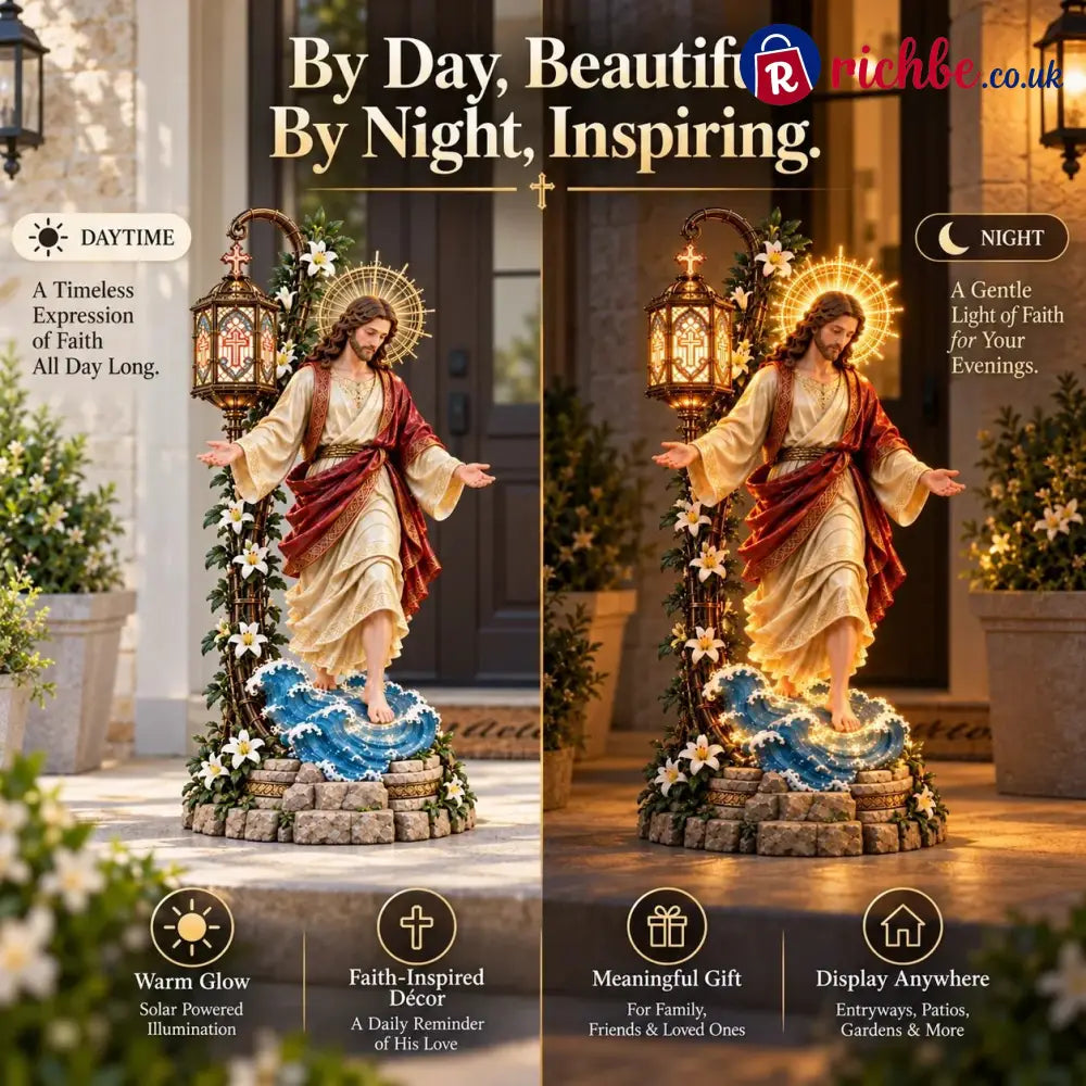 ✨✝️✨ Walk by Faith Jesus Reflection Light – Walking on Water Christian Decor