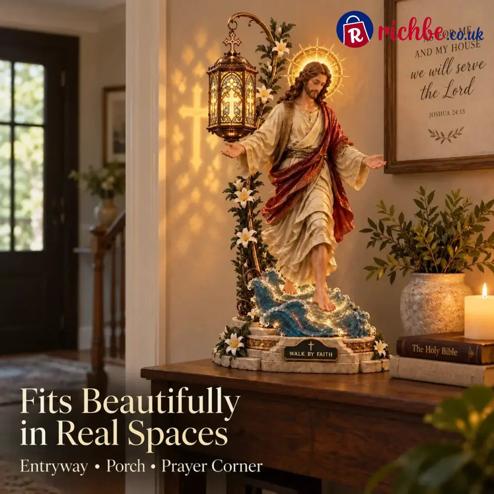 ✨✝️✨ Walk by Faith Jesus Reflection Light – Walking on Water Christian Decor
