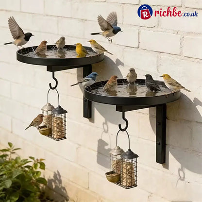Wall-Mounted Metal Bird Bath – Antique Bronze Finish 🐦🛁🧱🏡 - Black / 🔥Bird Bath / BUY 1 - Housewares & Kitchen