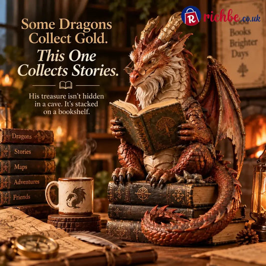 🐉 Wandering Scholar Dragon Figurine | Book Lover Décor