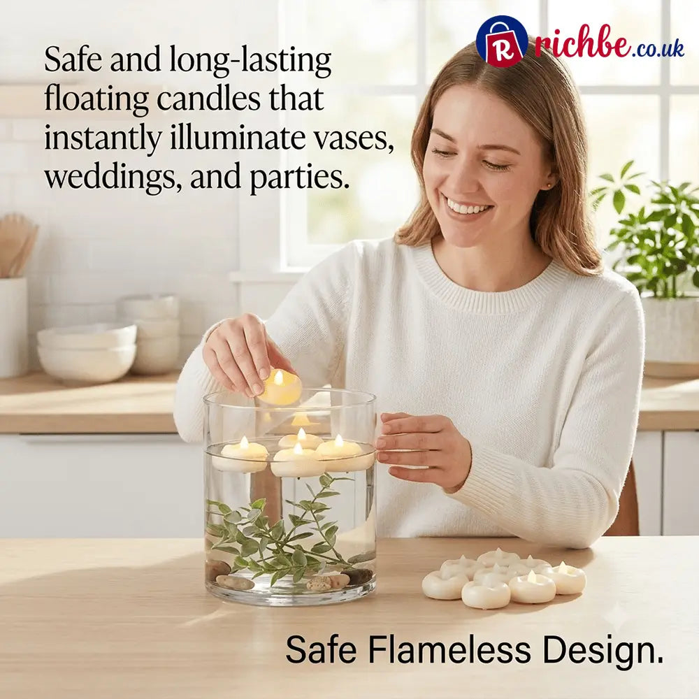 🕯️Water-Activated Flameless Floating LED Candles – Romantic Waterproof Glow for Any Occasion