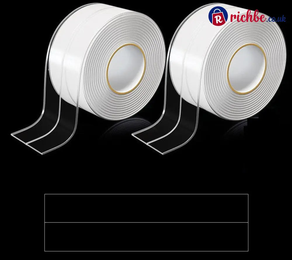 Waterproof Acrylic Caulk Tape – 2 Rolls Cuttable 10.5ft x 1.4in with Sealing Tool – For Bath Toilet Sink & Kitchen