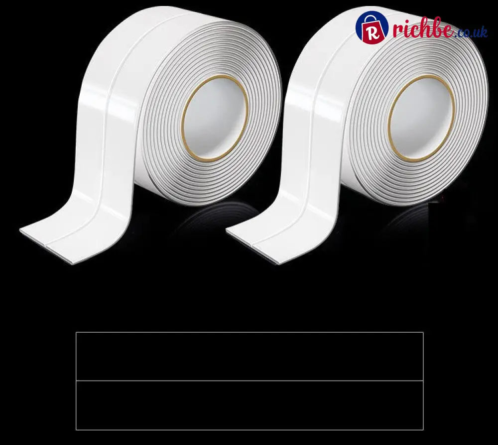Waterproof Acrylic Caulk Tape – 2 Rolls Cuttable 10.5ft x 1.4in with Sealing Tool – For Bath Toilet Sink & Kitchen