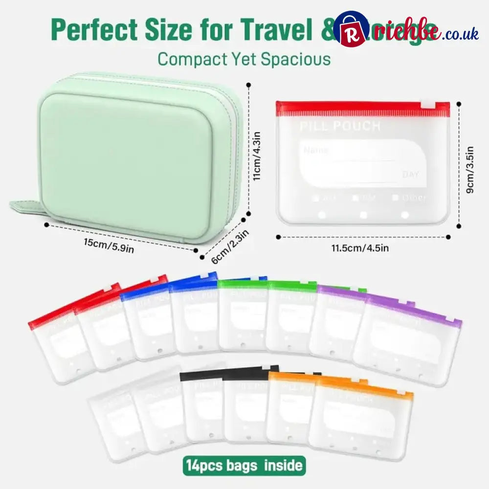 Waterproof Pill Pouch Set-14Pcs Bags Inside