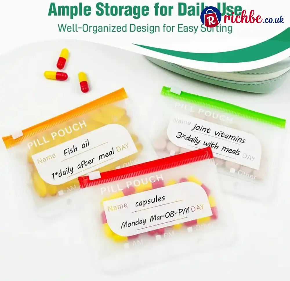 Waterproof Pill Pouch Set-14Pcs Bags Inside