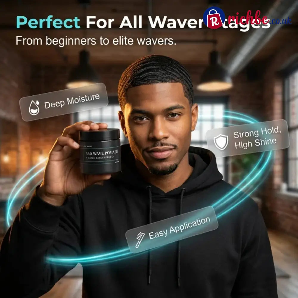 🌊💈✨Wave Pomade Medium Hold Water Based High Shine Hair Wax - 150g