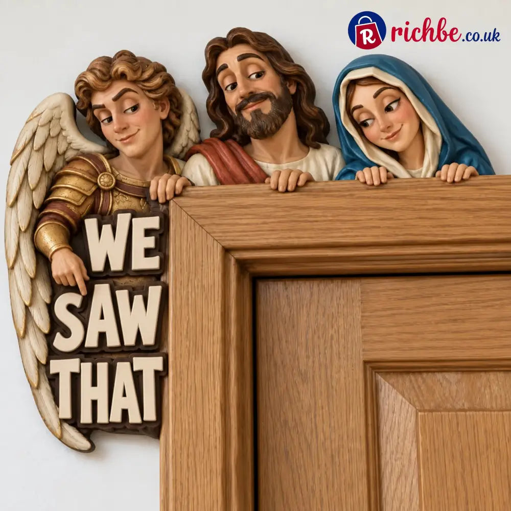 🙏 “We Saw That” 3D Hand-Painted Solid Wood Door Topper 👀 - Left Side / Buy 1 - 💕HOT SALE