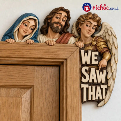 🙏 “We Saw That” 3D Hand-Painted Solid Wood Door Topper 👀 - Right Side / Buy 1 - 💕HOT SALE