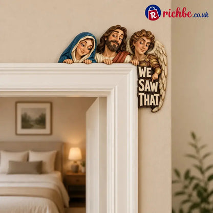 🙏 “We Saw That” 3D Hand-Painted Solid Wood Door Topper 👀 - Right Side + Left Side / Buy 1 - 💕HOT SALE