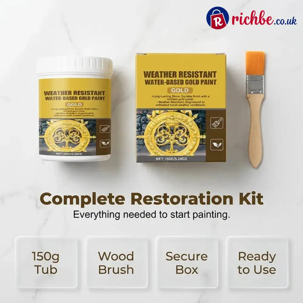 Weather Resistant Water-Based Gold Paint