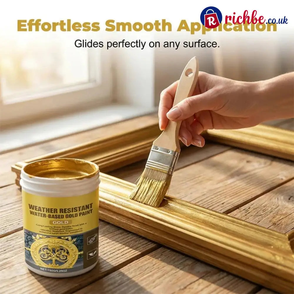 Weather Resistant Water-Based Gold Paint