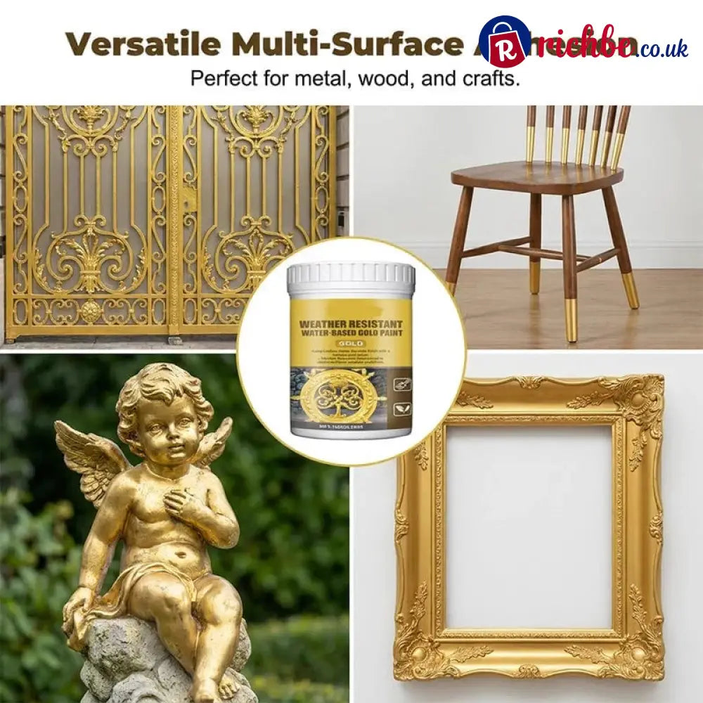 Weather Resistant Water-Based Gold Paint