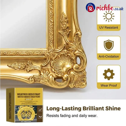 Weather Resistant Water-Based Gold Paint