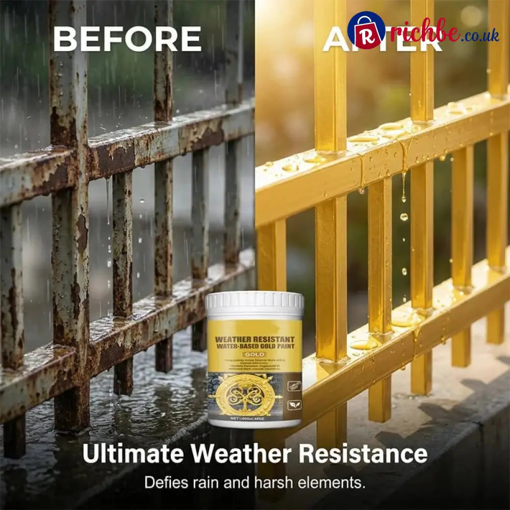 Weather Resistant Water-Based Gold Paint