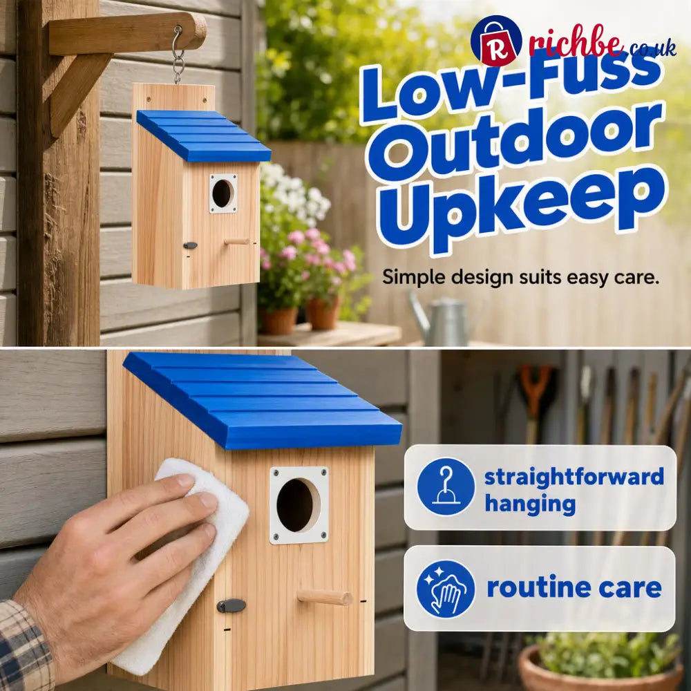 Weatherproof Outdoor Wooden Birdhouse - Wood Grain - Houseware & Kitchen