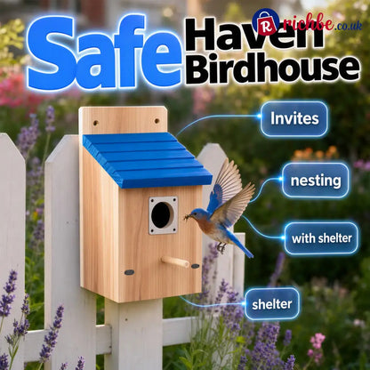 Weatherproof Outdoor Wooden Birdhouse - Wood Grain - Houseware & Kitchen