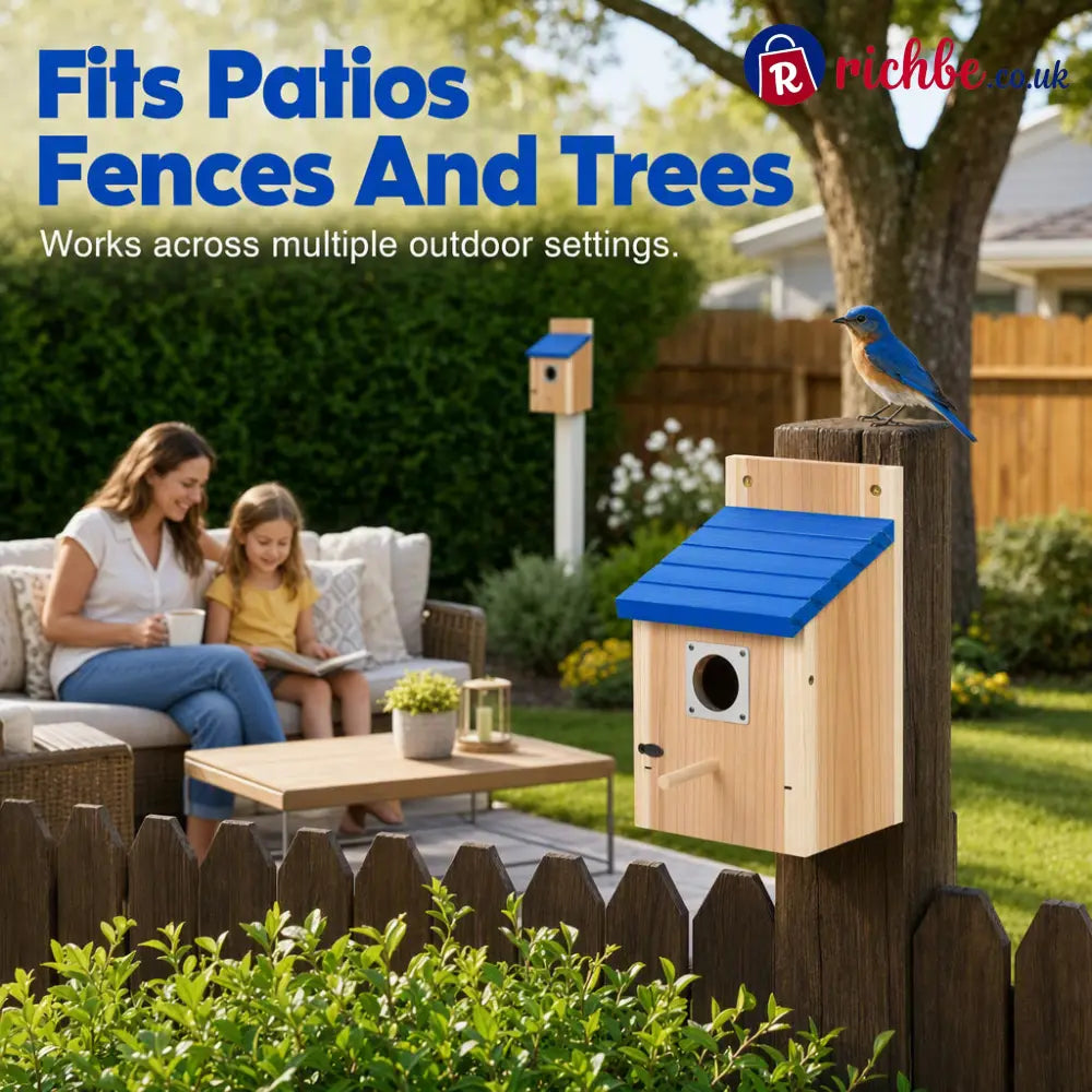 Weatherproof Outdoor Wooden Birdhouse - Wood Grain - Houseware & Kitchen