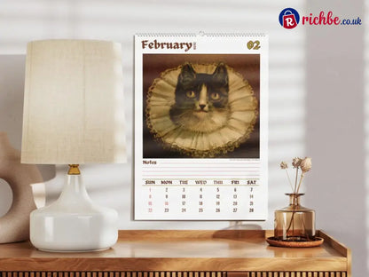 Weird cats in renaissance 2026 Wall Calendar