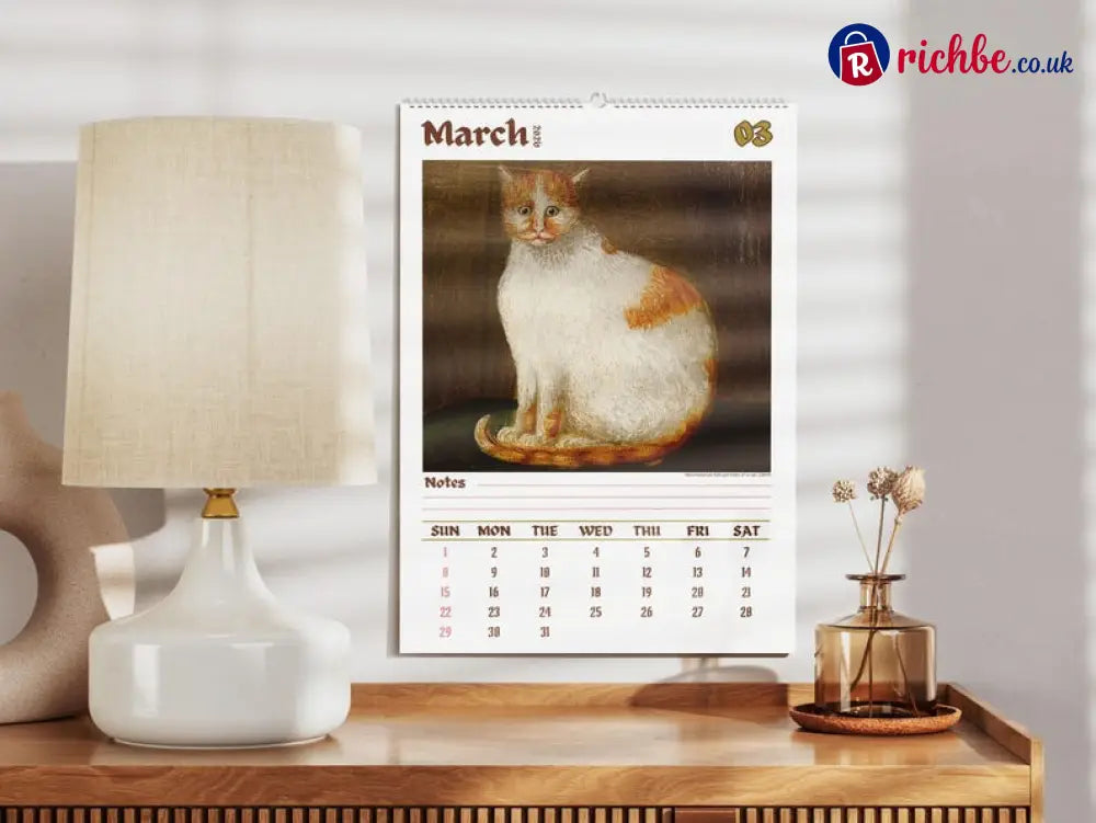 Weird cats in renaissance 2026 Wall Calendar