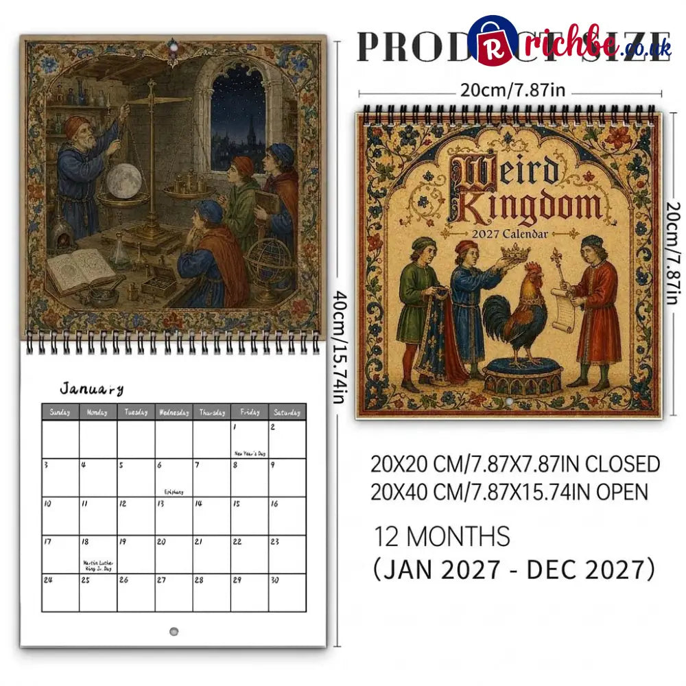 👑Weird Kingdom 2027 Wall Calendar – 12 Months of Curious Portraits & Whimsical Moments - All Collections