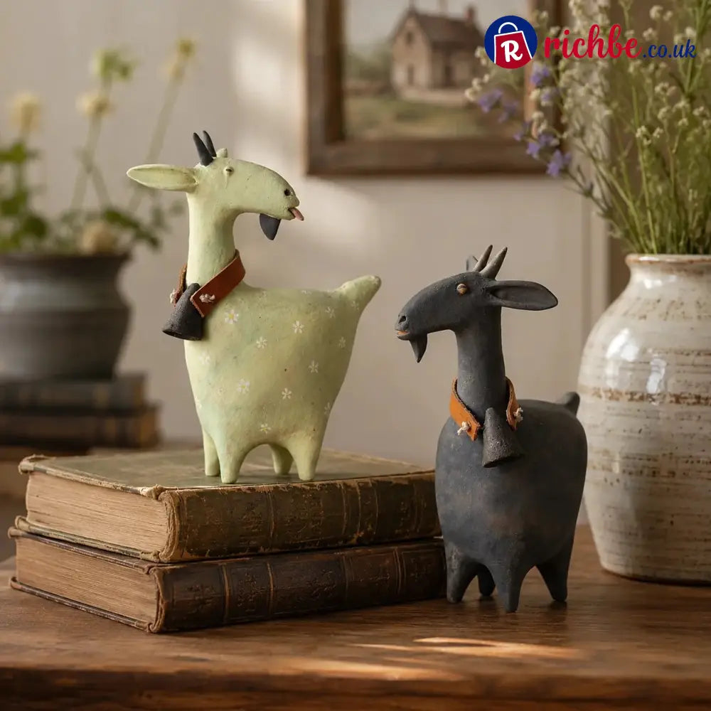 🐏🐾Whimsical Farmhouse Goat Figurines