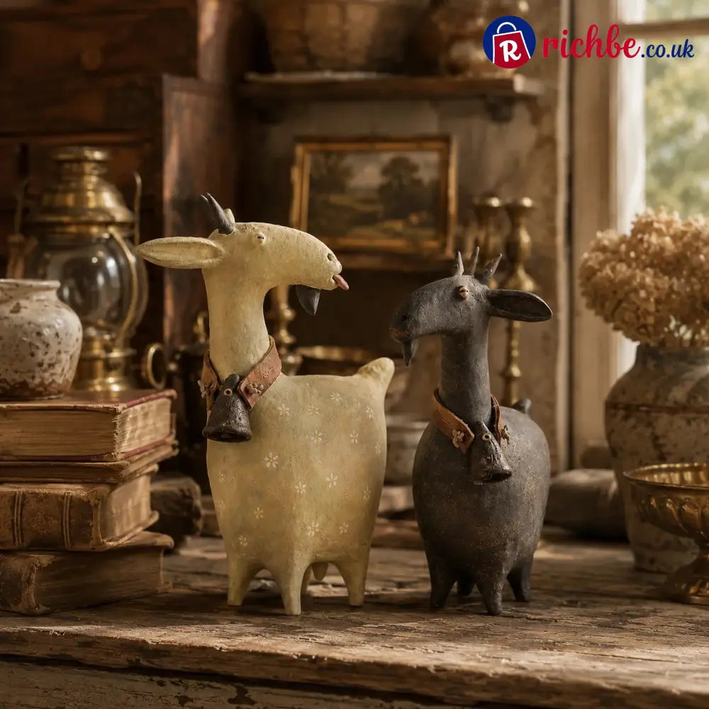 🐏🐾Whimsical Farmhouse Goat Figurines