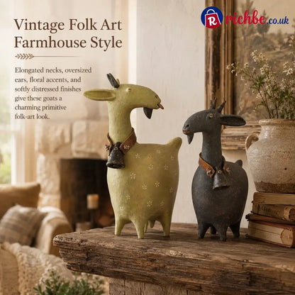 🐏🐾Whimsical Farmhouse Goat Figurines