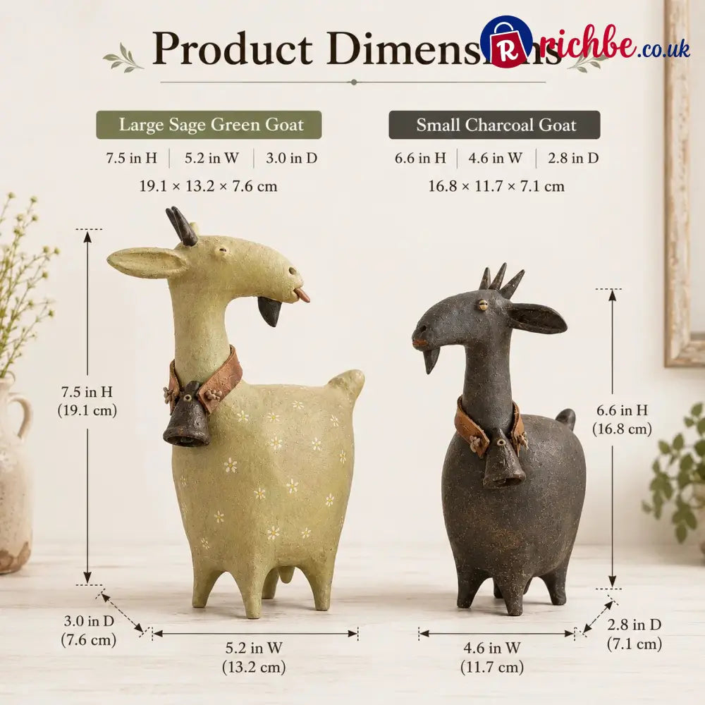 🐏🐾Whimsical Farmhouse Goat Figurines - 🔥Set of 2