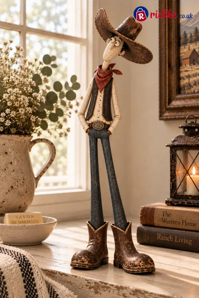 🤠🐴 Whimsical Western Cowboy & Horse Figurine Duo 🌵 - The Tough Guy Cowboy
