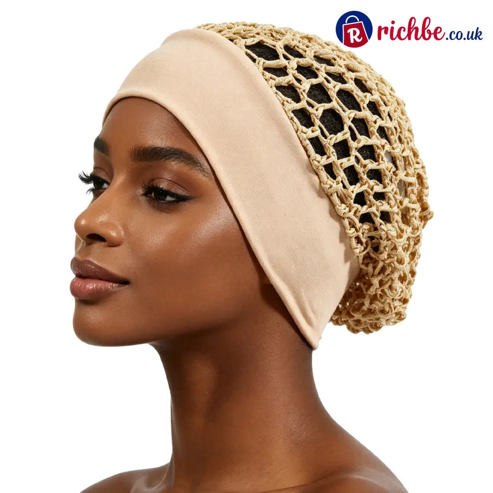 Wide Band Mesh Hair Cap - Off white