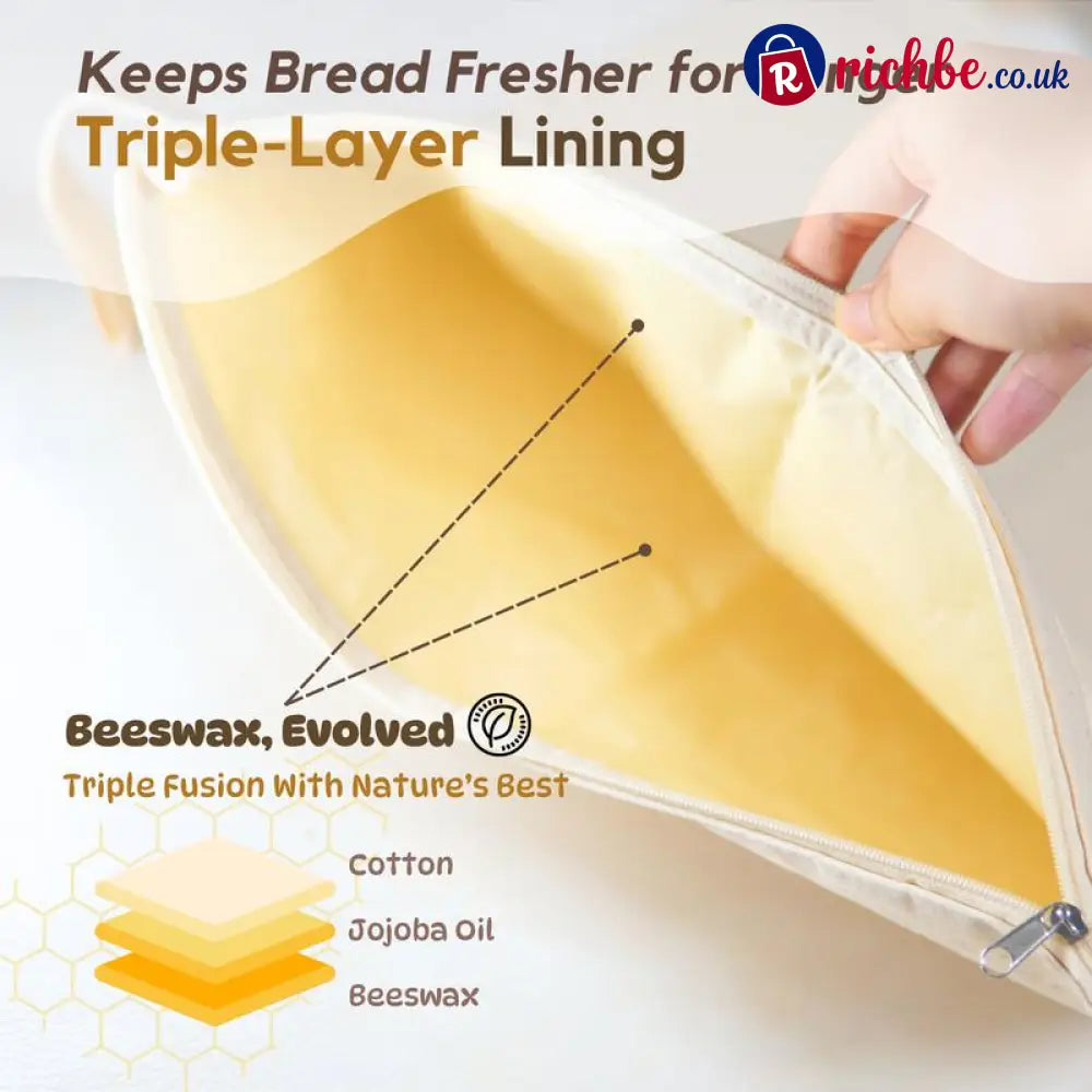 🍞Wide Zipper Access Cotton & Beeswax Bread Bags for Sourdough✨
