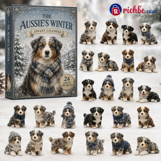 🐕Winter Australian Shepherd Advent Calendar 2026 - 24-Day Festive Countdown