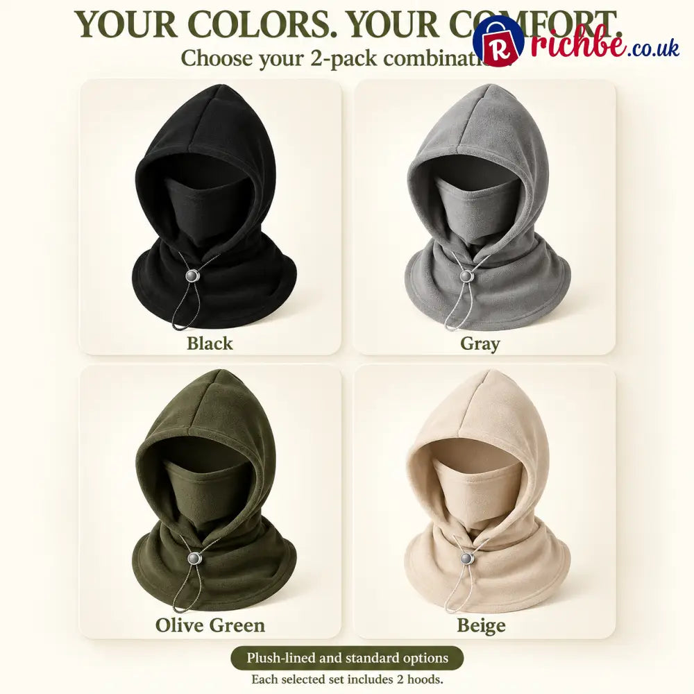 color options — winter fleece hood 2-pack