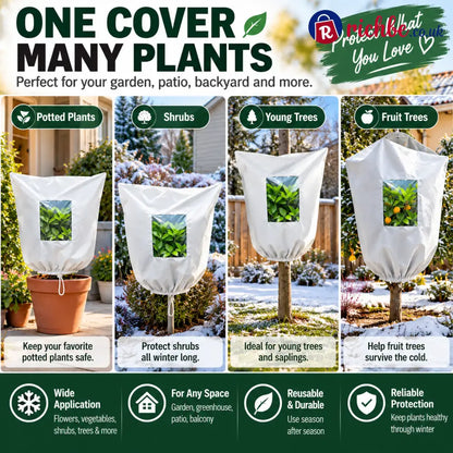 🌿 WINTER GARDEN ESSENTIAL | Plant Frost Protection Cover – Breathable Reusable Cover for Shrubs Pots & Young Trees